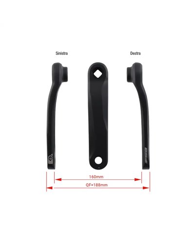 FSA Coppia Pedivelle e-Bike CK-745/JIS - 165mm, Nero
