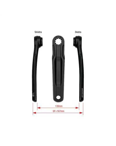 FSA Coppia Pedivelle e-Bike CK-762/IS - Wider 175mm, Nero