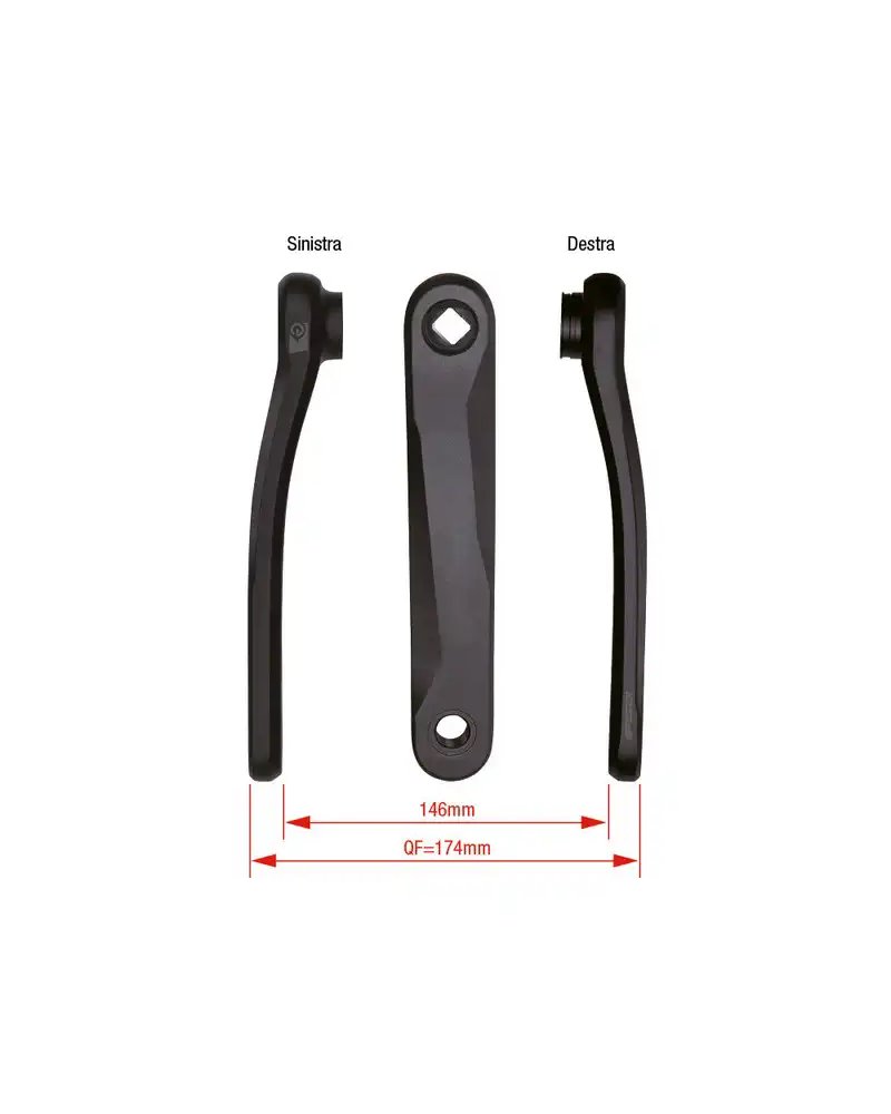 FSA Pedivelle Ck-745/Jis 175mm Alluminio Nero W/Bolt per Yamaha