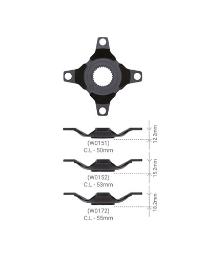FSA Spider Bosch GEN4 104BCD in Alluminio - Nero, Linea Catena 50mm, Offset 12.2mm 12V W0151