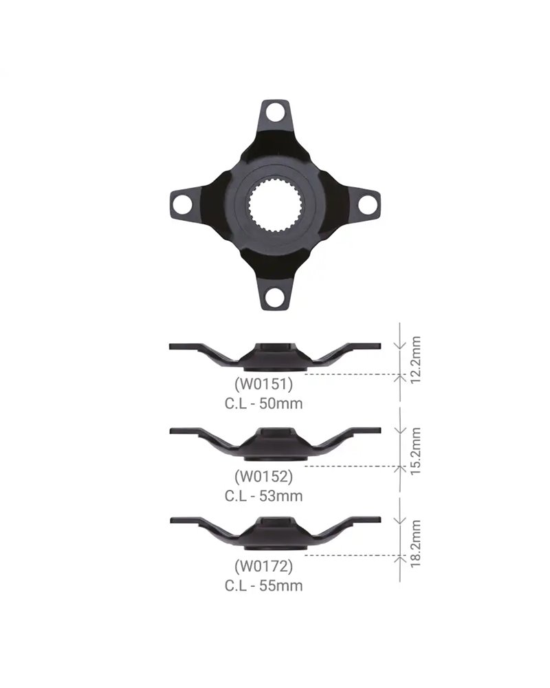 FSA Spider Bosch GEN4 104BCD in Alluminio - Nero, Linea Catena 50mm, Offset 12.2mm 12V W0151