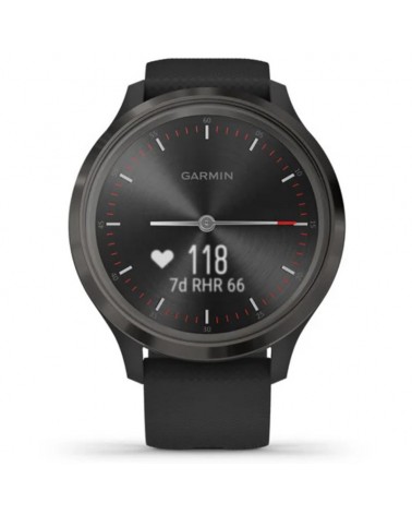 Garmin Vivomove 3 Case 44mm Wrist-Based HR GPS Smartwatch, Black/Slate/Black