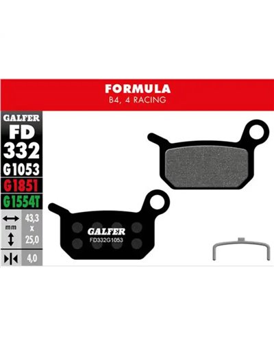 Galfer Bike Standard Pastiglie Freno Formula 4 Racing - B4