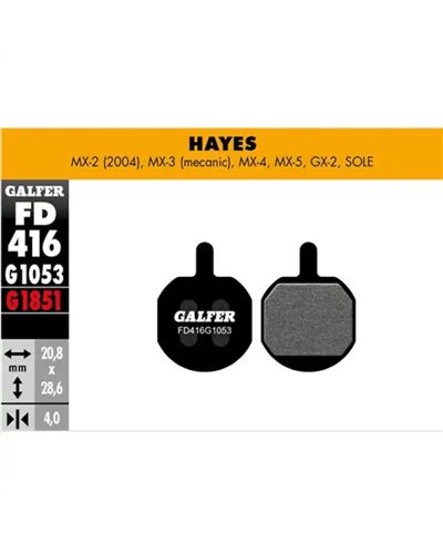 Galfer Bike Standard Brake Pad Hayes MX2 - MX3 - GX2