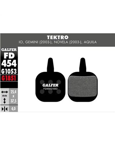 Galfer Bike Standard Pastiglie Freno Tektro Gemini - Novela