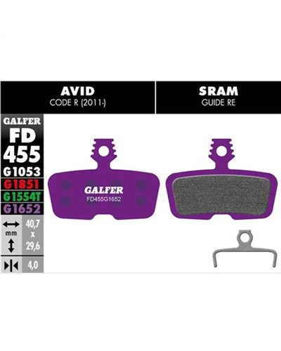 Galfer E-Bike Brake Pad Avid Code R (11-)