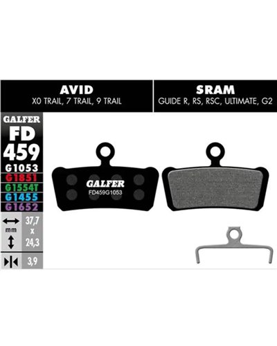 Galfer Bike Standard Pastiglie Freno Sram Guide/Avid XO Trail