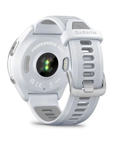 Garmin Forerunner 965 GPS Smartwatch Wrist-Based HR, Whitestone/Powder Grey