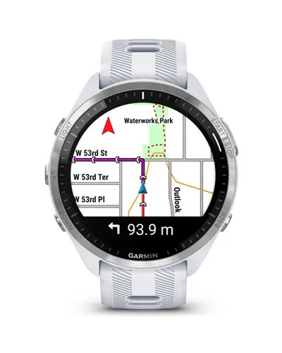 Garmin Forerunner 965 GPS Smartwatch Cardio Integrato, Bianco Pietra/Grigio Polvere