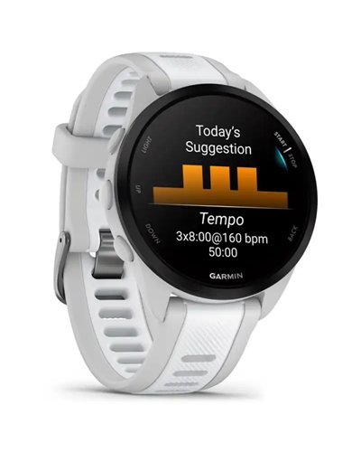 Garmin Forerunner 165 GPS Smartwatch Wrist-Based HR, Mist Grey/Whitestone