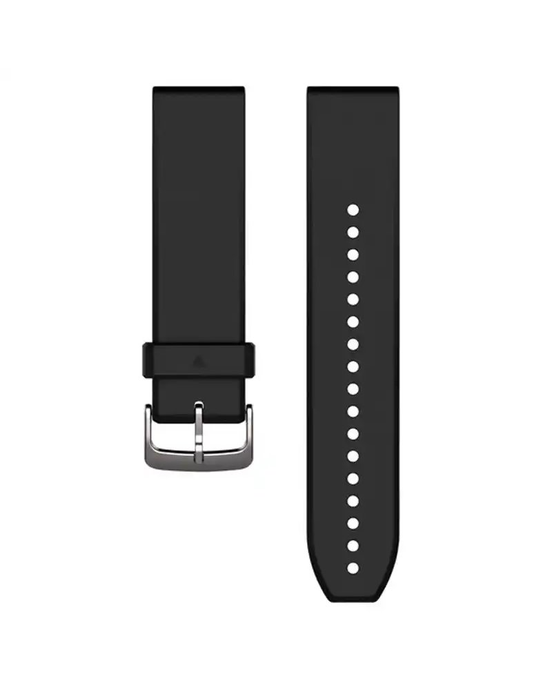 Garmin Quickfit 22 Silicone Strap for Fenix 6/Forerunner 935/945, Black/Silver