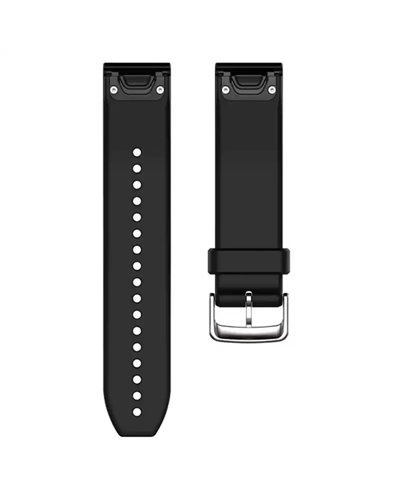 Garmin Quickfit 22 Silicone Strap for Fenix 6/Forerunner 935/945, Black/Silver
