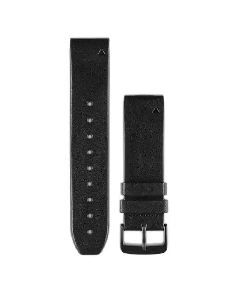 Garmin Quickfit 22 Cinturino in Pelle Traforata per Fenix 6/Forerunner 935/945, Nero