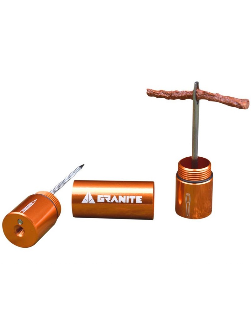 Granite Stash - Tire Plug Kit Stashed Inside Handlebar, Orange