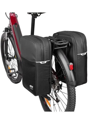 Givi Boulevard 17 Urban Line Borse Bici Posteriori Portapacchi 17+17 Litri, Nero