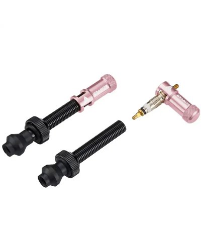 Granite Juicy Nipple - 48mm Presta Black Valve + Pink Juicy Nipple Cap (pair)