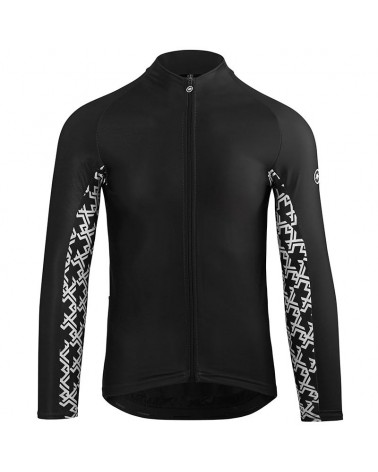 Assos Mille GT Spring/Fall Men's Long Sleeve Cycling Jersey Full Zip, Black Series