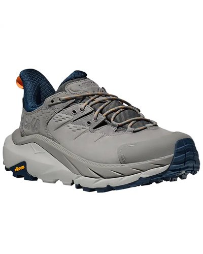 Hoka One One Kaha 2 Low GTX Gore-Tex Men's Hiking Shoes, Galactic Grey/Stardust (Nabuk Leather)