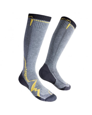 La Sportiva Mountain Socks Long Calze Uomo, Grey/Yellow