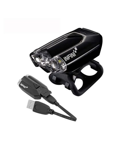 Infini Luce Anteriore Lava, 2 Led a Luce Bianca, Attacco USB Nero