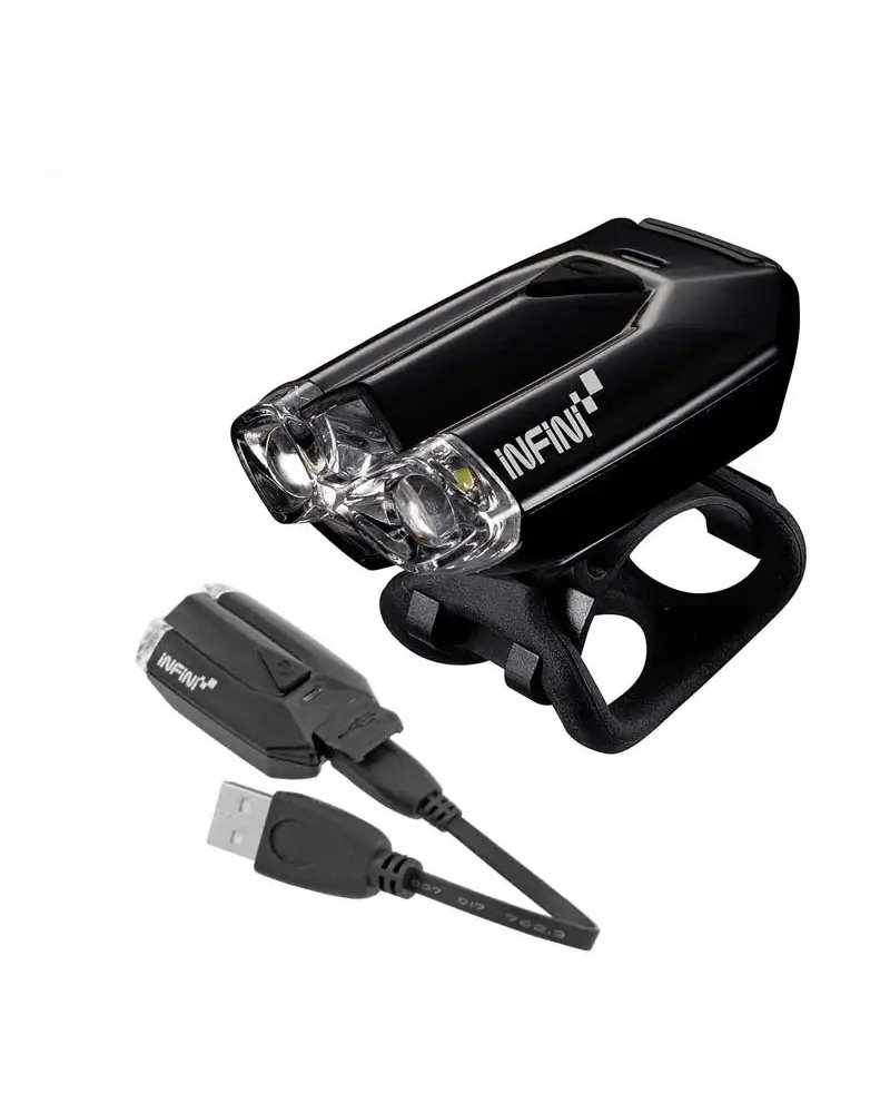Infini Lava Front Light With 2 White Leds. USB Rechargeable. Black