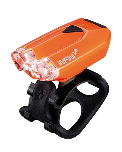 Infini Luce Anteriore Lava, 2 Led a Luce Bianca, Attacco USB Arancio