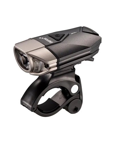 Infini Super Lava Anteriore, Led Bianchi da 3 Watt, Attacco USB, Titanium Gold, con Fascetta per Attacco al Casco