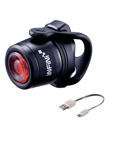 Infini Luce Posteriore Mini Luxo in Alluminio, Un Led a Luce Rossa Attacco USB Nero