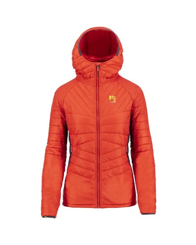Karpos Pian Longhi Women's Hooded Down Jacket, Poinsettia/India Ink