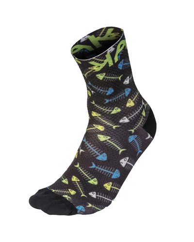 Karpos Green Fire Men's Cycling Socks, Black/Green Fluo/Yellow Fluo/White