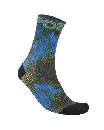 Karpos Green Fire Men's Cycling Socks, Black/Indigo/Hight Visibility