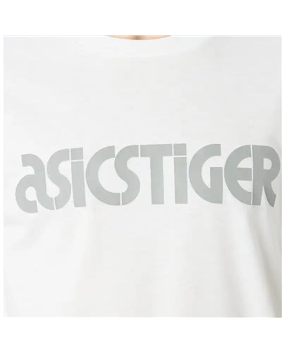 Asics Tiger Silver Logo Tee Maglia Maniche Corte Uomo, Real White
