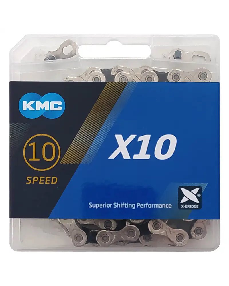 Kmc Catena X10 122 Maglie 10v, Argento/Nero