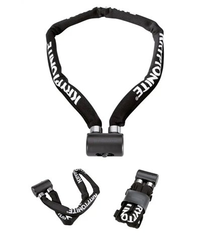 Kryptonite Keeper 810 Chain Flexible Compact, 8mm Hardened Steel Chain Links, Lenght 100mm, With 2 Wafer Style Keys