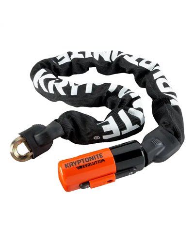 Kryptonite Integrated Chain Lock Evolution Series 4 - 120cm, Black Orange
