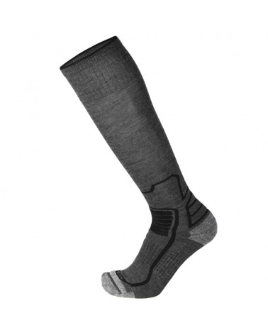 Mico Trek Merinos Medium Weight Long Socks, Melange Anthracite/Black