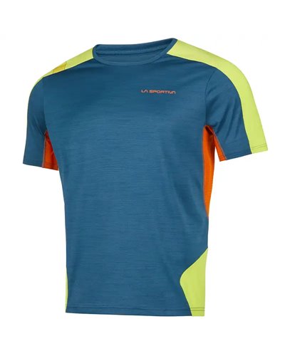 La Sportiva Compass Maglia Maniche Corte Uomo, Storm Blue/Lime Punch