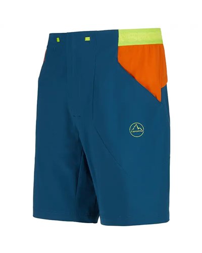 La Sportiva Guard Men's Hiking Packable Short, Storm Blue/Hawaiian Sun