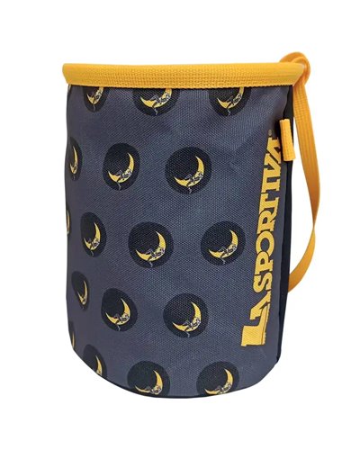 La Sportiva Climbing On The Moon Chalk Bag, Carbon/Yellow