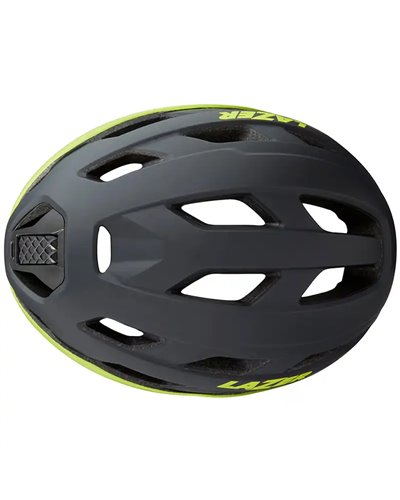 Lazer Strada KinetiCore Road Cycling Helmet, Matte Dark Grey/Flash Yellow