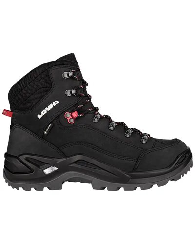 Lowa Renegade MID GTX Gore-Tex Men's All Terrain Classic Boots, Black/Ruby Red