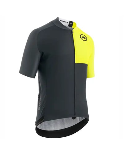 Assos Mille GT Stahlstern Men's Short Sleeve Full Zip Cycling Jersey, Optic Yellow