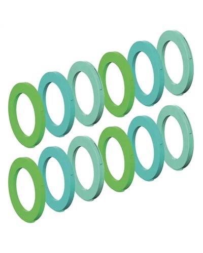 Magura Kit di Coperture per Pinza Freno, Pinza a 4 Pistoncini, Dal Ma2015 (Verde Neon, Ciano, Verde Menta) (Conf.  12 pz)