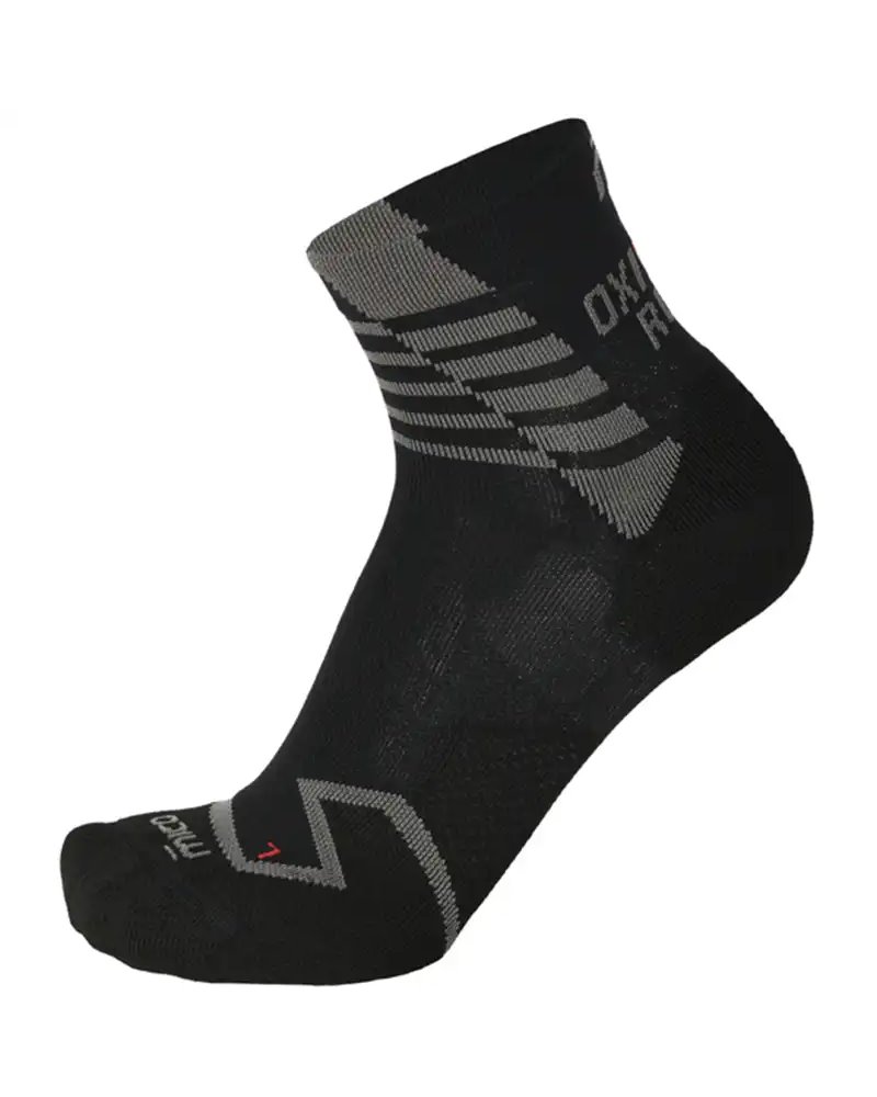 Mico Run Oxi-Jet Compression Light Weight Calze Corte a Compressione, Nero