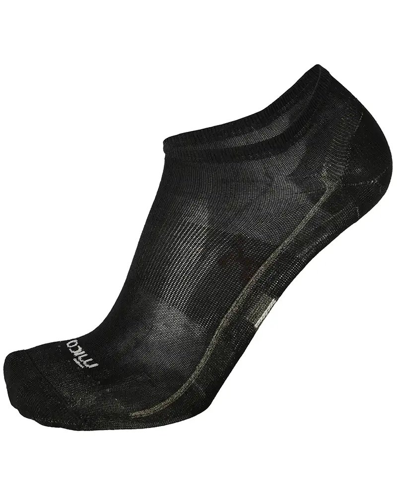 Mico Invisibile Odor Zero X-Static Extralight Weight Unisex Multisport Socks, Black