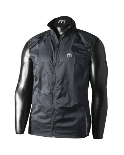 Mico X-Performance Run Unisex Windproof Full Zip Vest, Black
