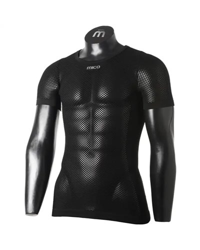Mico Extra Dry Skintech Unisex Round Neck Mesh Short Sleeve Baselayer, Black
