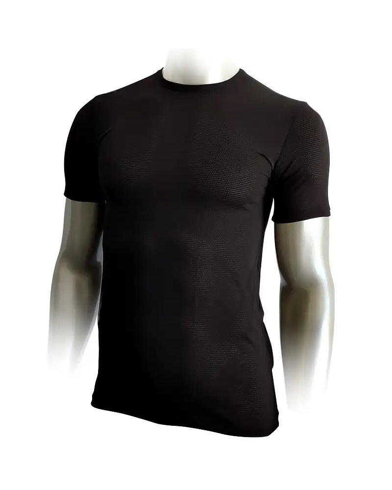 Mico Extra Dry Maglia Maniche Corte a Rete Girocollo Uomo, Nero