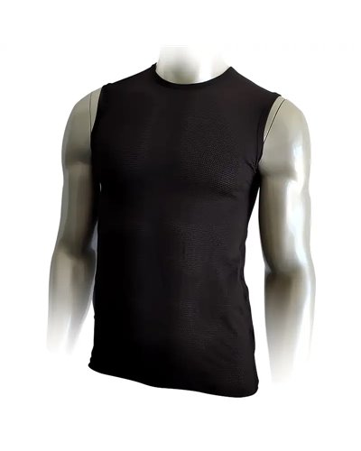 Mico Extra Dry Men's Round Neck Sleeveless Baselayer, Black