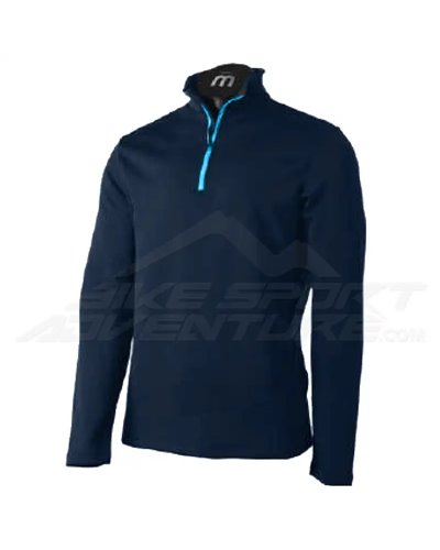 Mico Jumper Micro Fleece Soft Men's Long Sleeve Mid Layer 1/2 Zip, Blue
